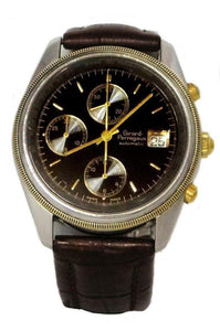 MEN'S GIRARD PERREGAUX GP 4900 18K GOLD & STEEL 38MM BLACK DIAL CHRONOGRAPH