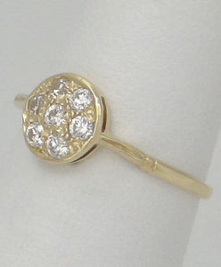 18K YELLOW GOLD DAINTY 7 ROUND 1/4ct CUBIC ZIRCONIA RING