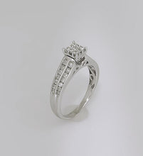 Load image into Gallery viewer, 10k WHITE GOLD 1/2ct PRINCESS CUT DIAMOND INVISIBLE SET ENGAGEMENT PROMISE RING
