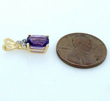 Load image into Gallery viewer, 14K GOLD 1 1/2ct RADIANT AMETHYST DIAMOND PENDANT
