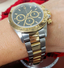 Load image into Gallery viewer, 40m Rolex Cosmograph Daytona 18k Stainless Steel Two Tone Black Dial 16523 Watch
