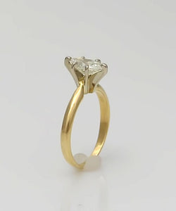 14k Yellow Gold .75ctw Marquise Diamond Six Prong Solitaire Engagement Ring