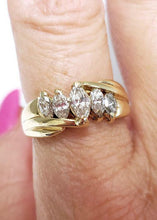 Load image into Gallery viewer, 1.00ct DIAMOND 5 STONE MARQUISE ANNIVERSARY RING in 14K YELLOW GOLD
