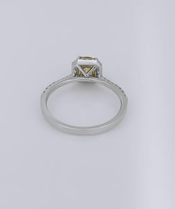 14k White Gold S Kashi 1.00ct Round Diamond Halo Engagement Ring