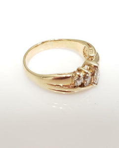 1.00ct DIAMOND 5 STONE MARQUISE ANNIVERSARY RING in 14K YELLOW GOLD