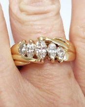 Load image into Gallery viewer, 1.00ct DIAMOND 5 STONE MARQUISE ANNIVERSARY RING in 14K YELLOW GOLD
