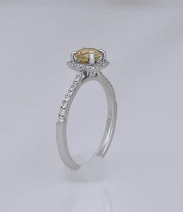 14k White Gold S Kashi 1.00ct Round Diamond Halo Engagement Ring