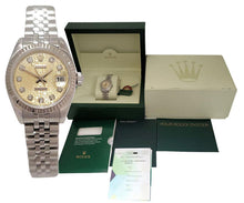 Load image into Gallery viewer, 26mm Rolex Datejust Stainless Steel 18k Gold Fluted Diamond Jubilee Watch 17914
